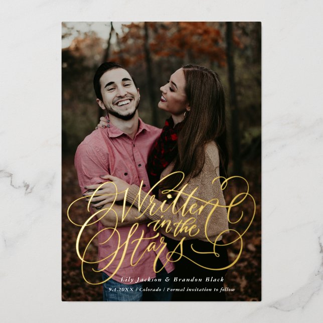 Starry-Eye Save the Date Folieneinladung (Vorderseite)