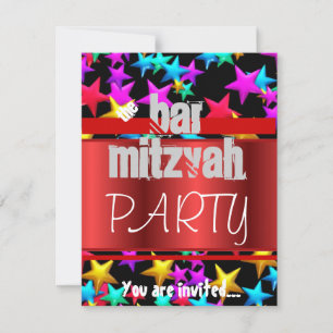 Starry Feier Bat Mitzvah Bar Mitzvah Party Einladung
