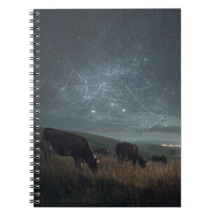 Starry Field Cosmic Cow Notebook Notizblock