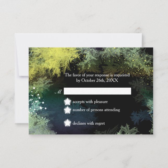 Starry Forest Wonderland Wedding RSVP (Vorderseite)