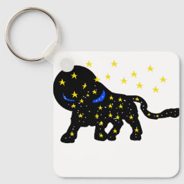 Starry Galaxy Bull Keychain – Modern Zodiac‑Style  Schlüsselanhänger