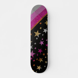 Starry Gay Pride Flag Funkelnd Lesbian Glitzer Skateboard