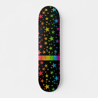 Starry Gay Pride Flag Funkelnd Rainbow Glitzer Skateboard