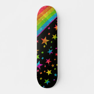 Starry Gay Pride Flag Funkelnd Rainbow Glitzer Skateboard