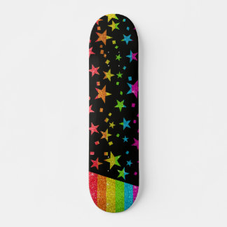 Starry Gay Pride Flag Funkelnd Rainbow Glitzer Skateboard