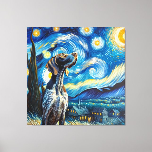 Starry German Kurzhaarportrait Leinwanddruck (Vorderseite)