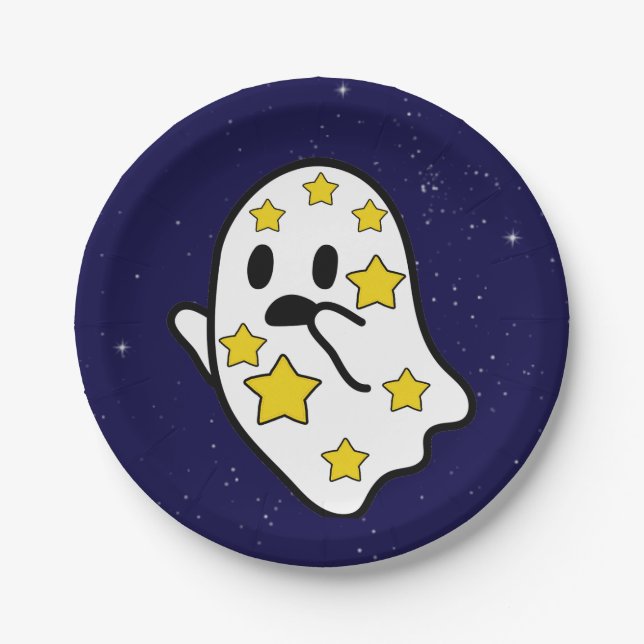 Starry Ghost im Weltraum verloren Pappteller (Vorderseite)