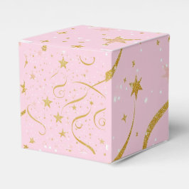 Starry Gift - Pink & Gold Star Cube Box Geschenkschachtel