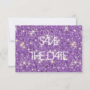 Starry Glitter des lila Scheins Save the Date