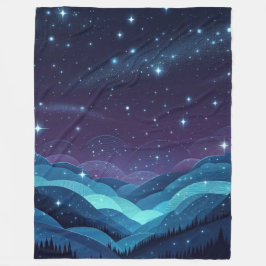 Starry Hills Night Fleecedecke