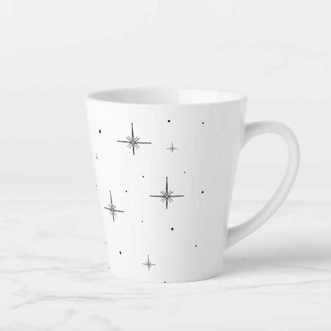 Starry Holiday Kleine Latte Tasse | Festlicher Tri (Rechts)