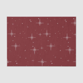 Starry Holiday Tissue - Rot mit Silver Star Seidenpapier