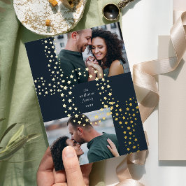 Starry Joy | Zwei Foto Gold Folien Feiertagskarte