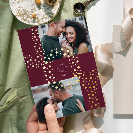 Starry Joy | Zwei Foto Gold Folien Feiertagskarte