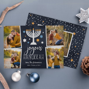 Starry Lights   Hanukkah Foto Collage Card Feiertagskarte