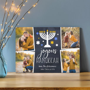 Starry Lights   Hanukkah Foto Collage Card Feiertagskarte