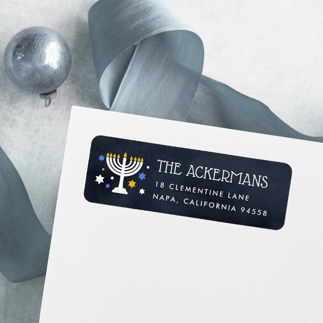 Starry Lights | Hanukkah-Rücksendeadresse (Von Creator hochgeladen)