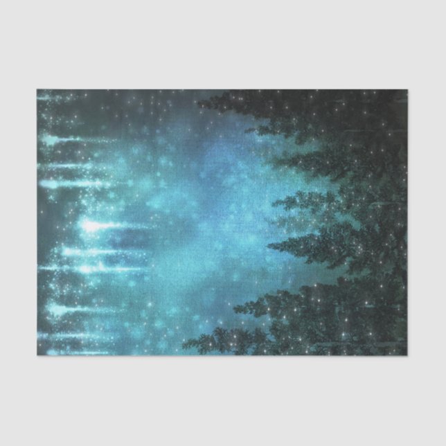 Starry Lights Rustic Pine Trees Country Packaging Seidenpapier (Vorderseite)