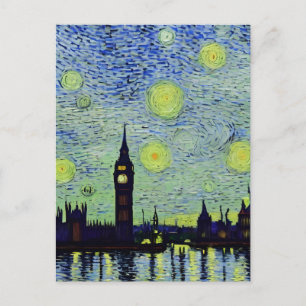 Starry London Night Postkarte