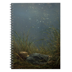 Starry Meadow Dreamer Night Notebook Notizblock
