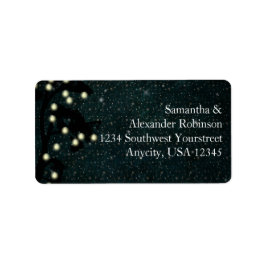 Starry Midnight Lights String Lantern Wedding Adressaufkleber