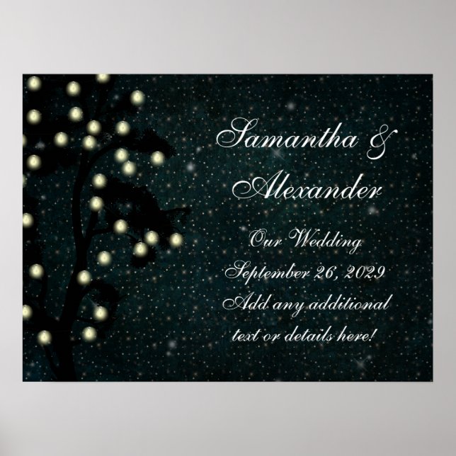 Starry Midnight Lights String Lantern Wedding Poster (Vorne)