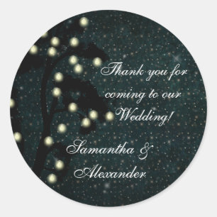 Starry Midnight Lights Wedding Danke/Gefallen Runder Aufkleber