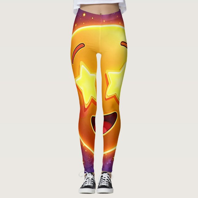 Starry-Mit Augen Emoji Joy Leggings (Vorderseite)