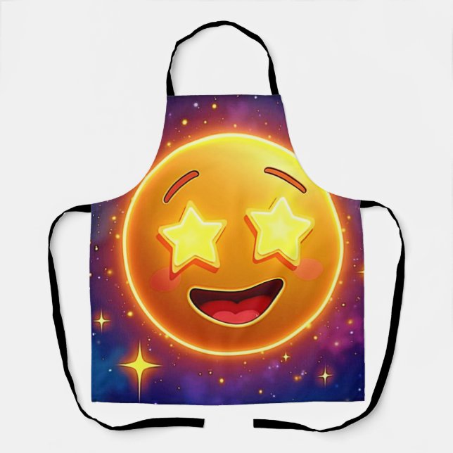 Starry-Mit Augen Emoji Joy Schürze (Vorderseite)