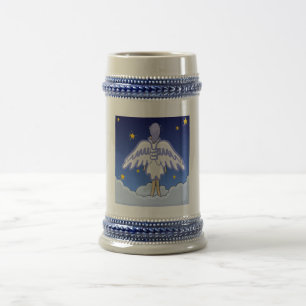 Starry mit Augen Engel Stein Bierglas