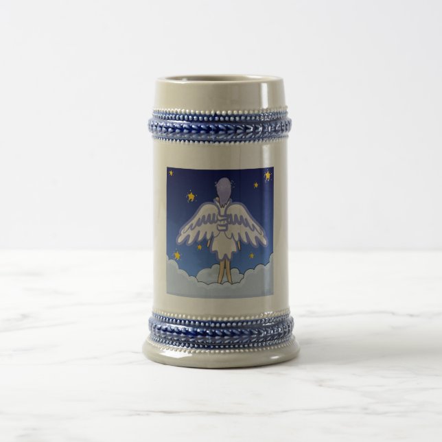 Starry mit Augen Engel Stein Bierglas (Mittel)
