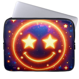 Starry-Mit Augen Glow Emoji Laptopschutzhülle