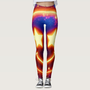 Starry-Mit Augen Glow Emoji Leggings