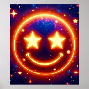 Starry-Mit Augen Glow Emoji Poster