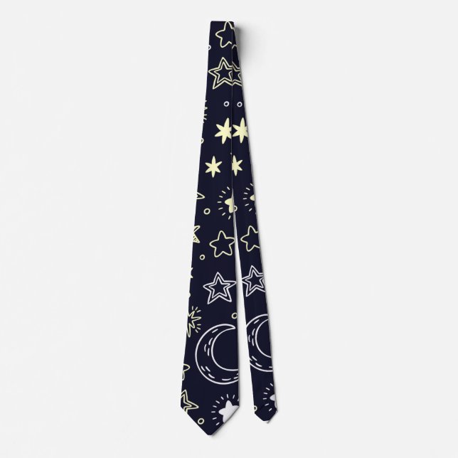 Starry Moon Pattern Krawatte (Vorderseite)