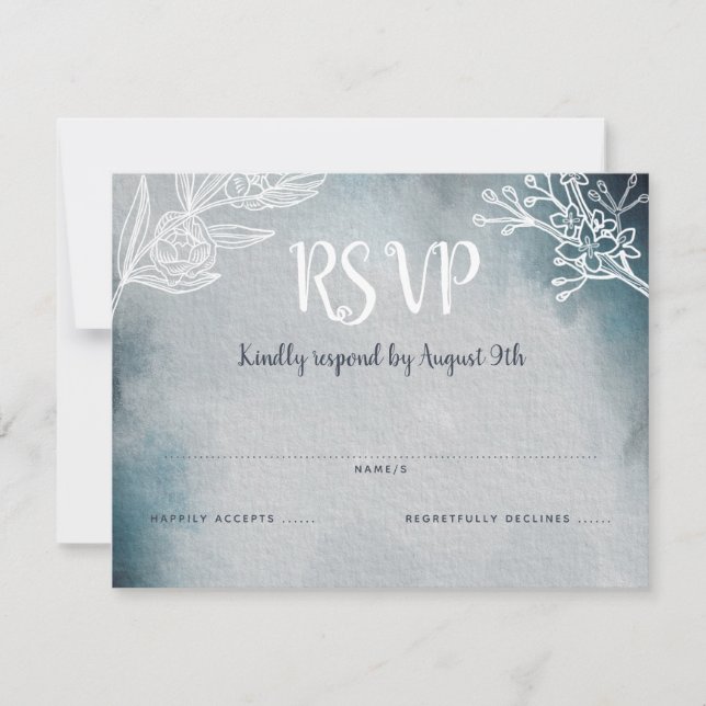 Starry Moonlit Night Monogram Wedding RSVP (Vorderseite)