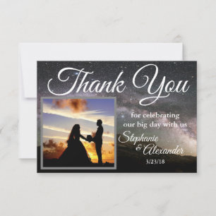 Starry Mountain Sky Wedding Vielen Dank Dankeskarte