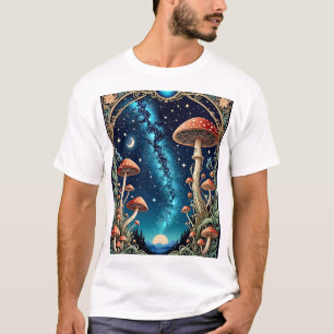Starry Mushroom T - Shirt Verzauberter Nachthimmel