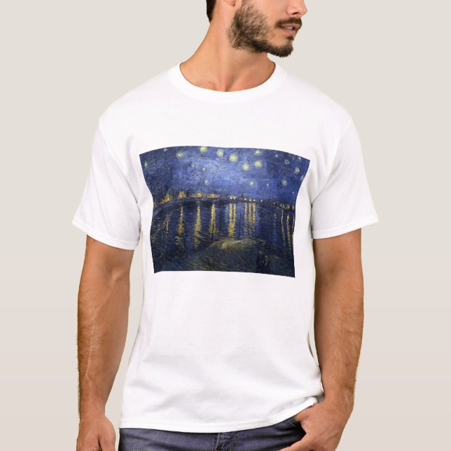 Starry Nacht über dem Rhein-T - Shirt - Van Gogh (Vorderseite)
