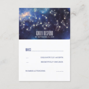 Starry Nacht unterzeichnet Hochzeit UAWG RSVP Karte