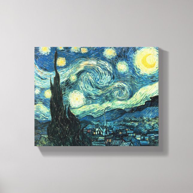 Starry Nacht Van Gogh wickelte Leinwand-Druck ein Leinwanddruck (Front)