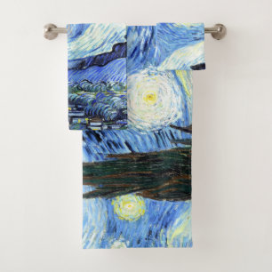 Starry Nachtbad-Tuch-Set Impressionismus-Van Gogh Badhandtuch Set