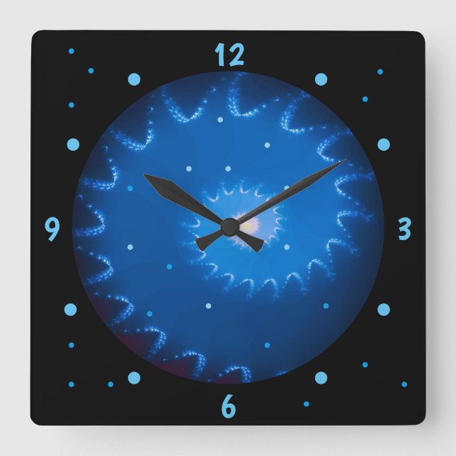 Starry NachtFraktal-Wand-Uhr Quadratische Wanduhr (Vorderseite)