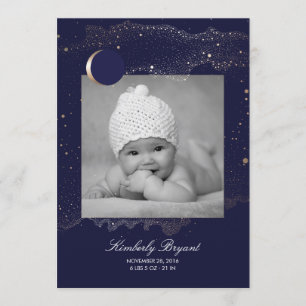 Starry Nachtgold hat neugeborene Baby-Foto-Geburt Ankündigung
