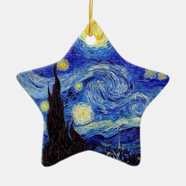 Starry Nachtinspirierte Van- Keramik Ornament (Vorne)