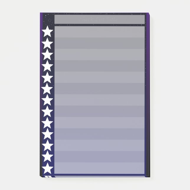 Starry NachtKaro-Liste Post-it Klebezettel (Vorderseite)