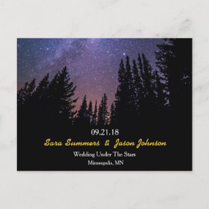 Starry NachtWedding horizontal Save the Date Ankündigungspostkarte