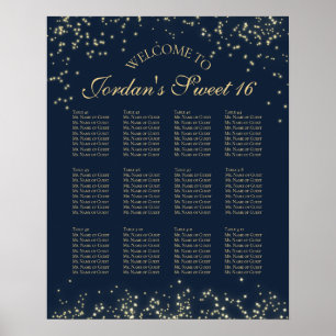 Starry Night 12 Table Seating Chart Poster