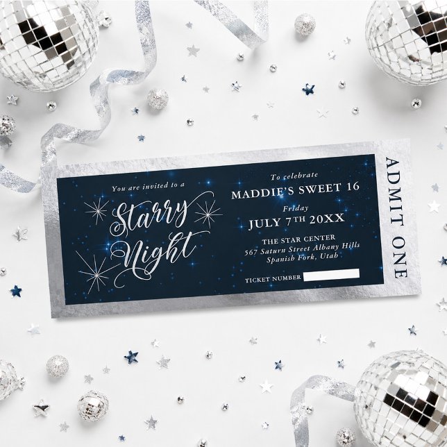 Starry Night 16 . Geburtstag Ticket Einladung (Von Creator hochgeladen)