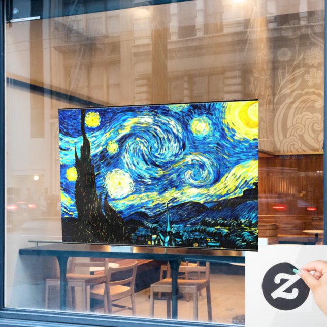 Starry Night, 72x52 Fensteraufkleber (Café-Fenster)